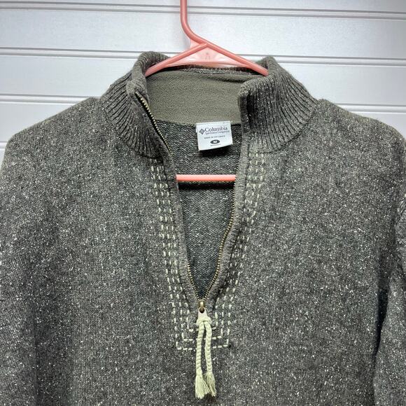 Columbia Alpine Sweater Wool Blend 1/4 Zip Pullover Sweater Size M - Picture 3 of 11